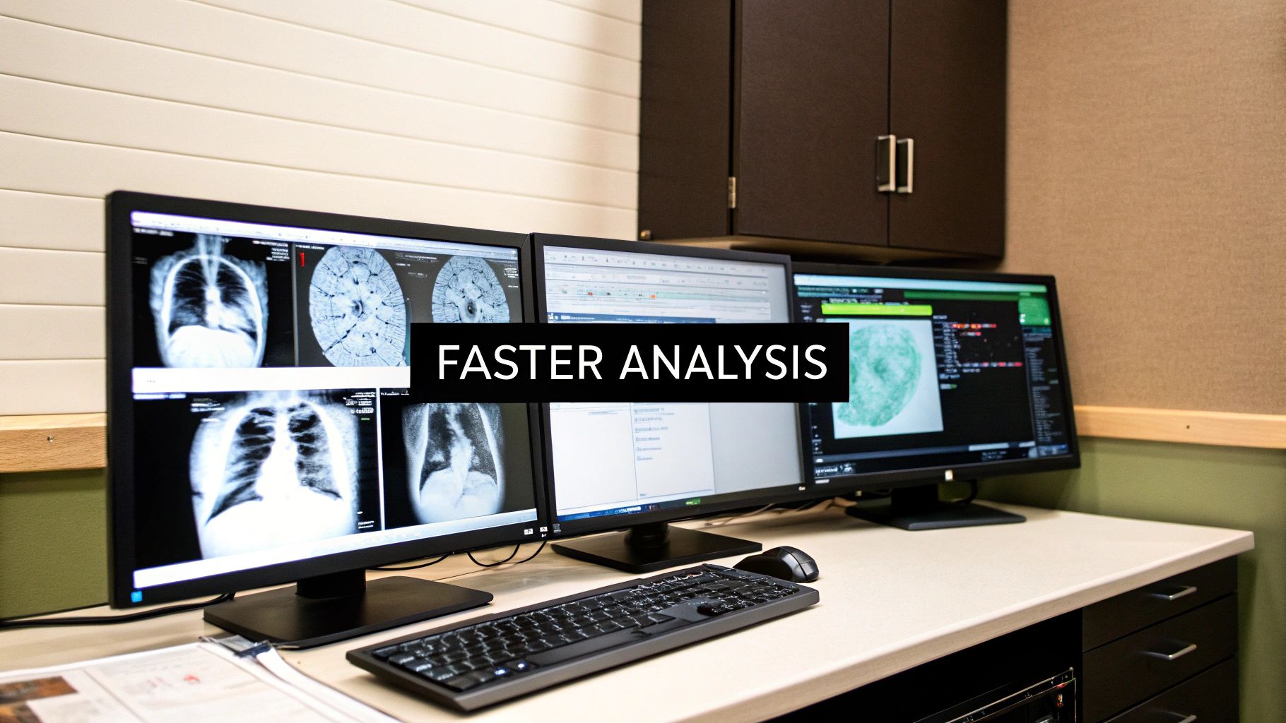 Radiologist examining scans