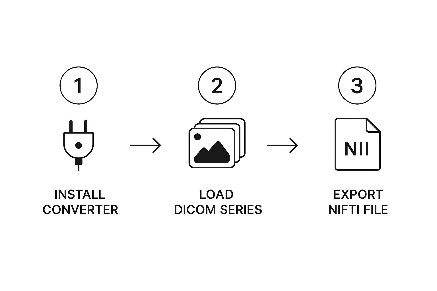 Infographic about dicom to nifti