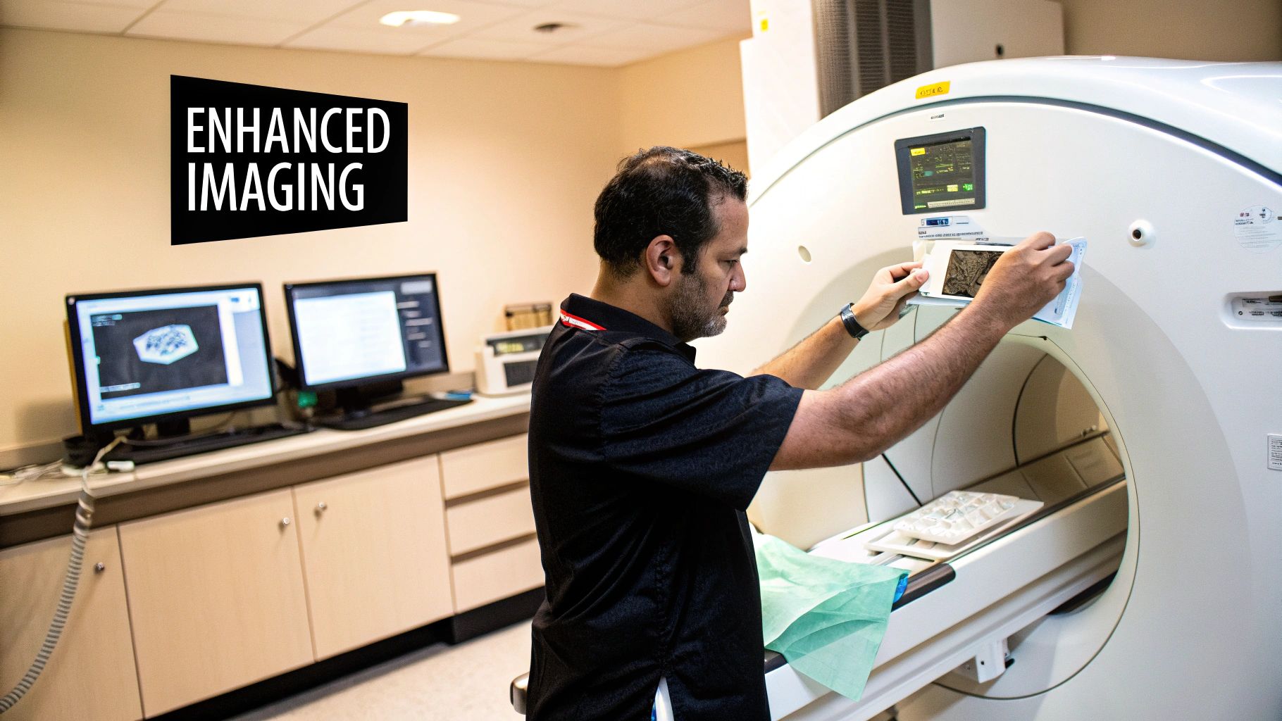 MRI Technician working on MRI machine