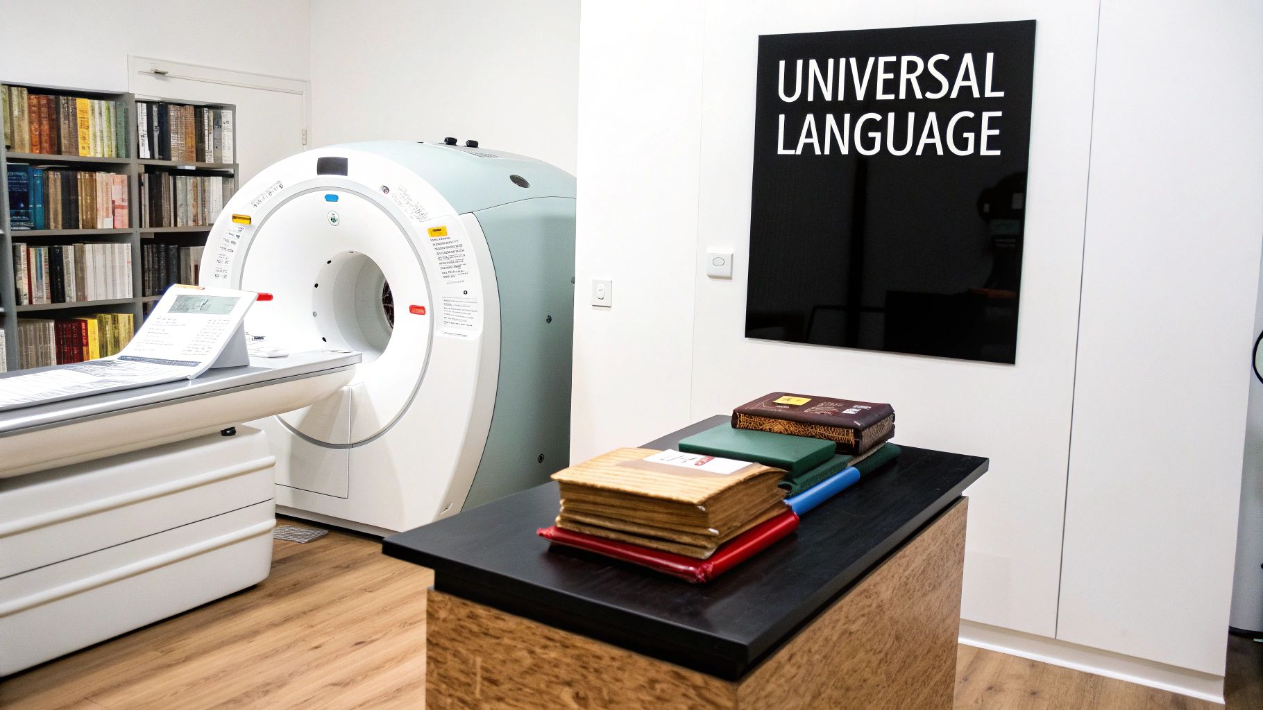 A doctor analyzing a medical scan on a computer, representing the use of DICOM files in diagnostics.