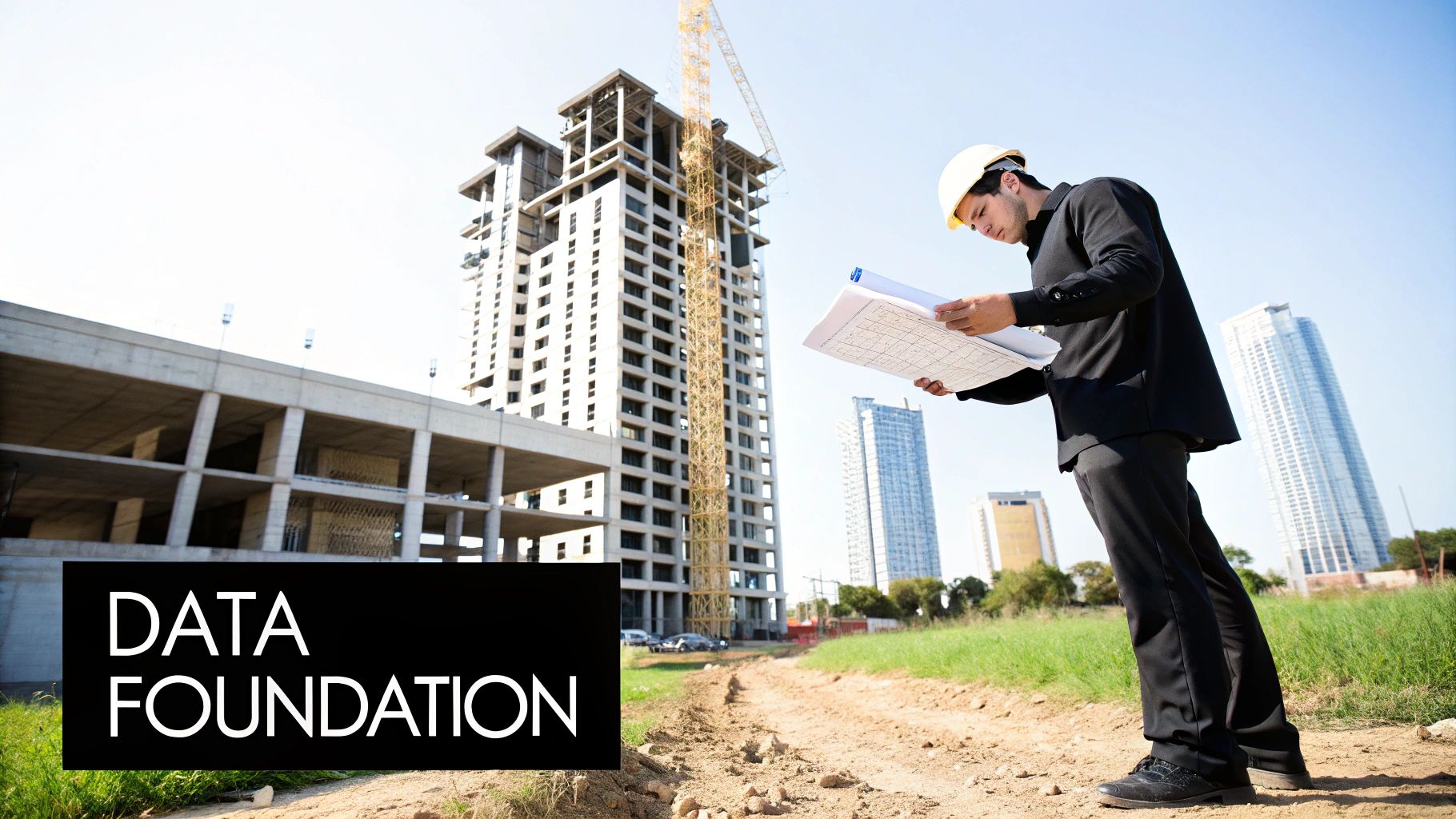 A conceptual image showing the transformation of chaotic data into a structured, usable format.