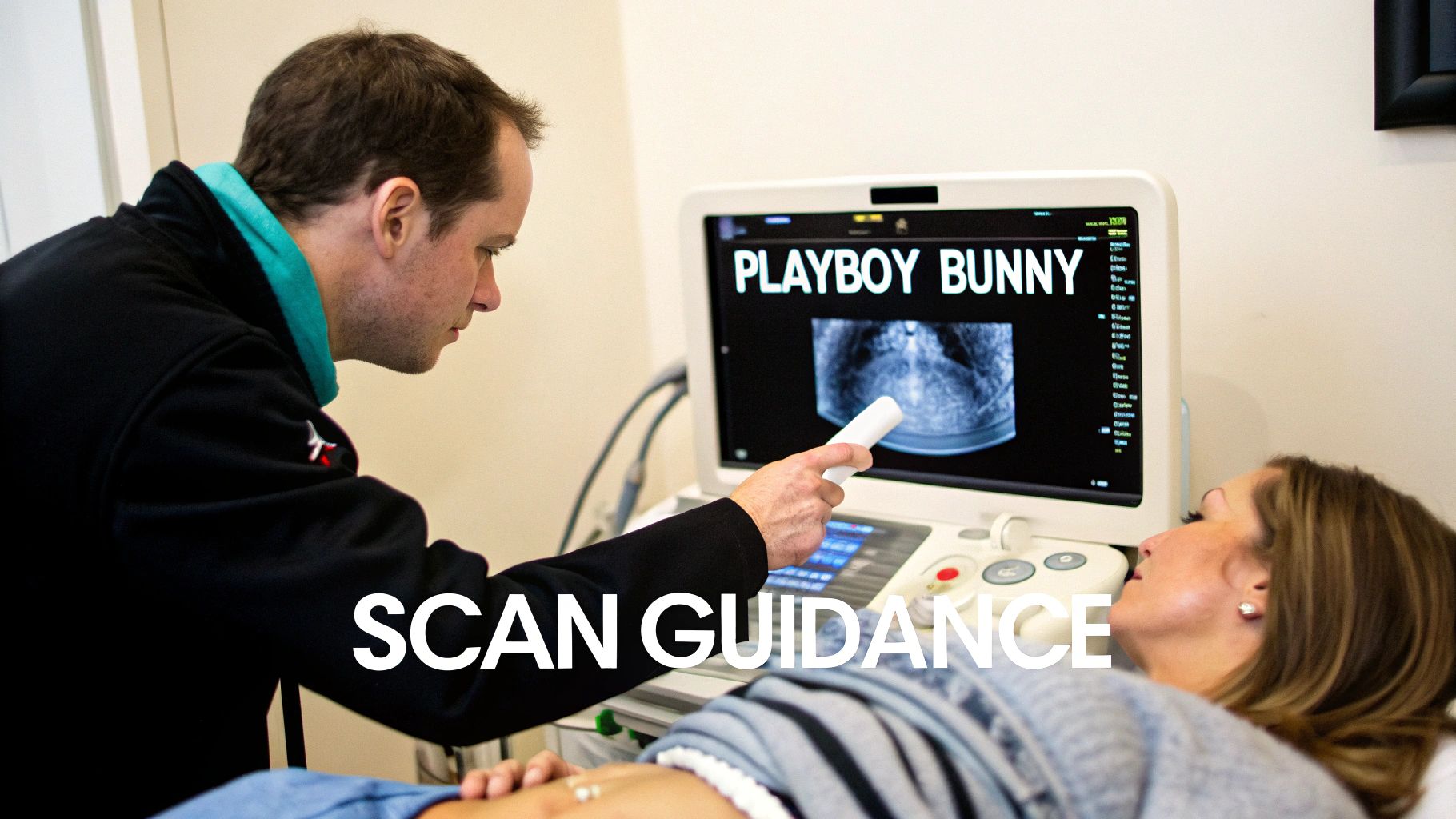 Ultrasound scan of a liver showing segments and veins
