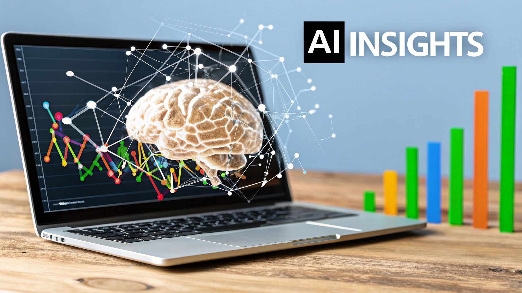 An illustration of a brain with interconnected nodes, symbolizing AI processing complex clinical data.