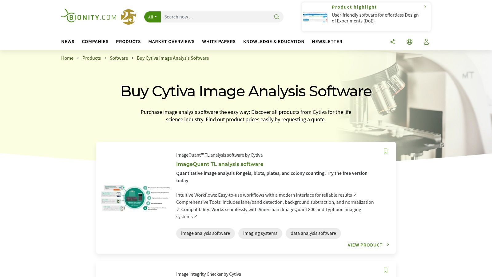 Bionity – Cytiva Image Analysis Software