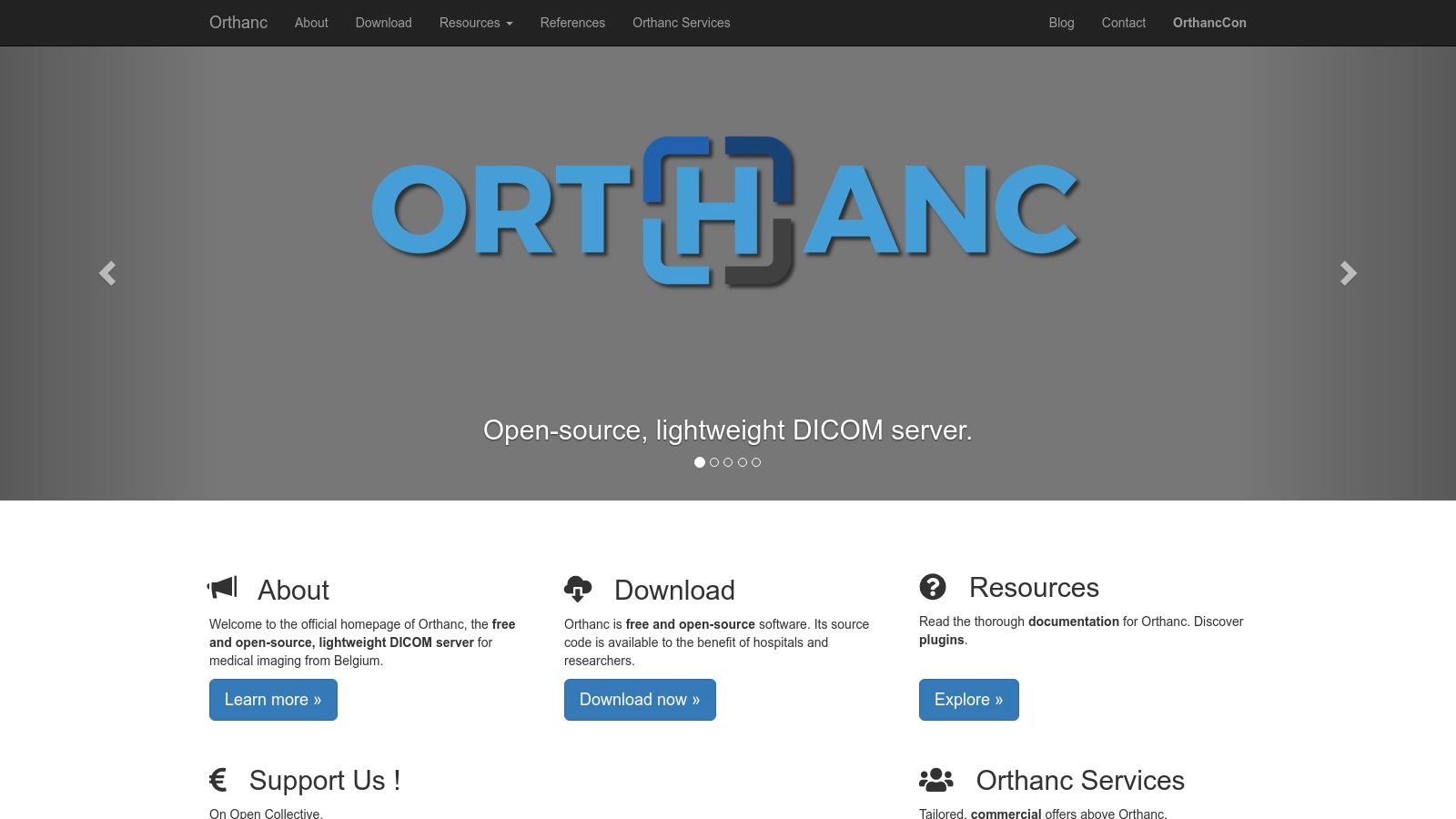 Orthanc (Open-source DICOM server with Web Viewers)