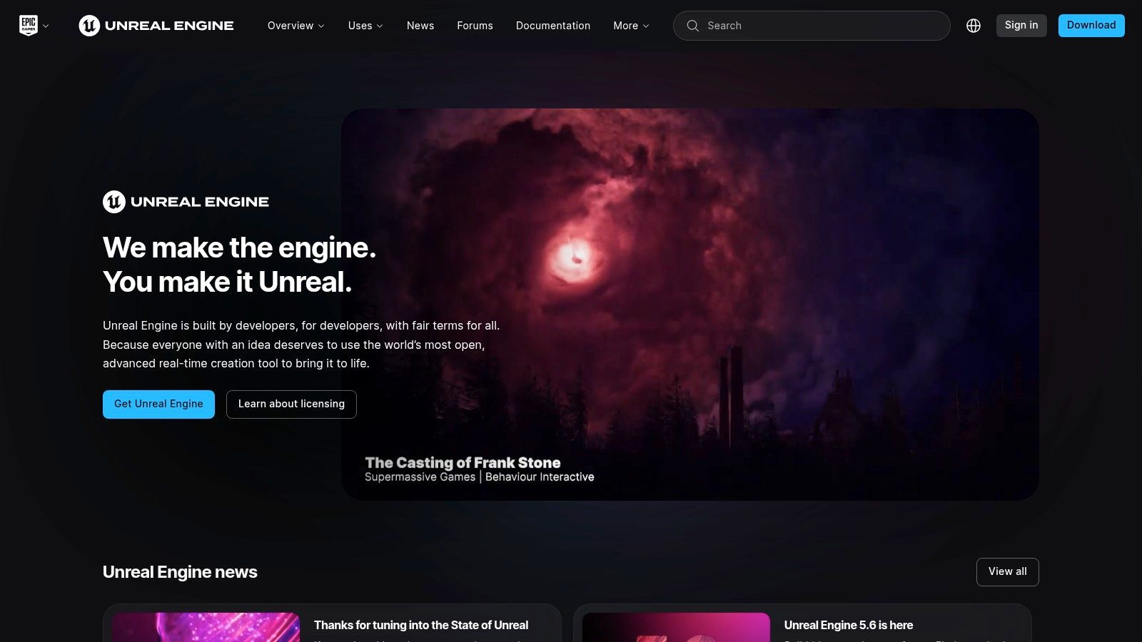 Unreal Engine (plus Twinmotion and RealityCapture via Epic)