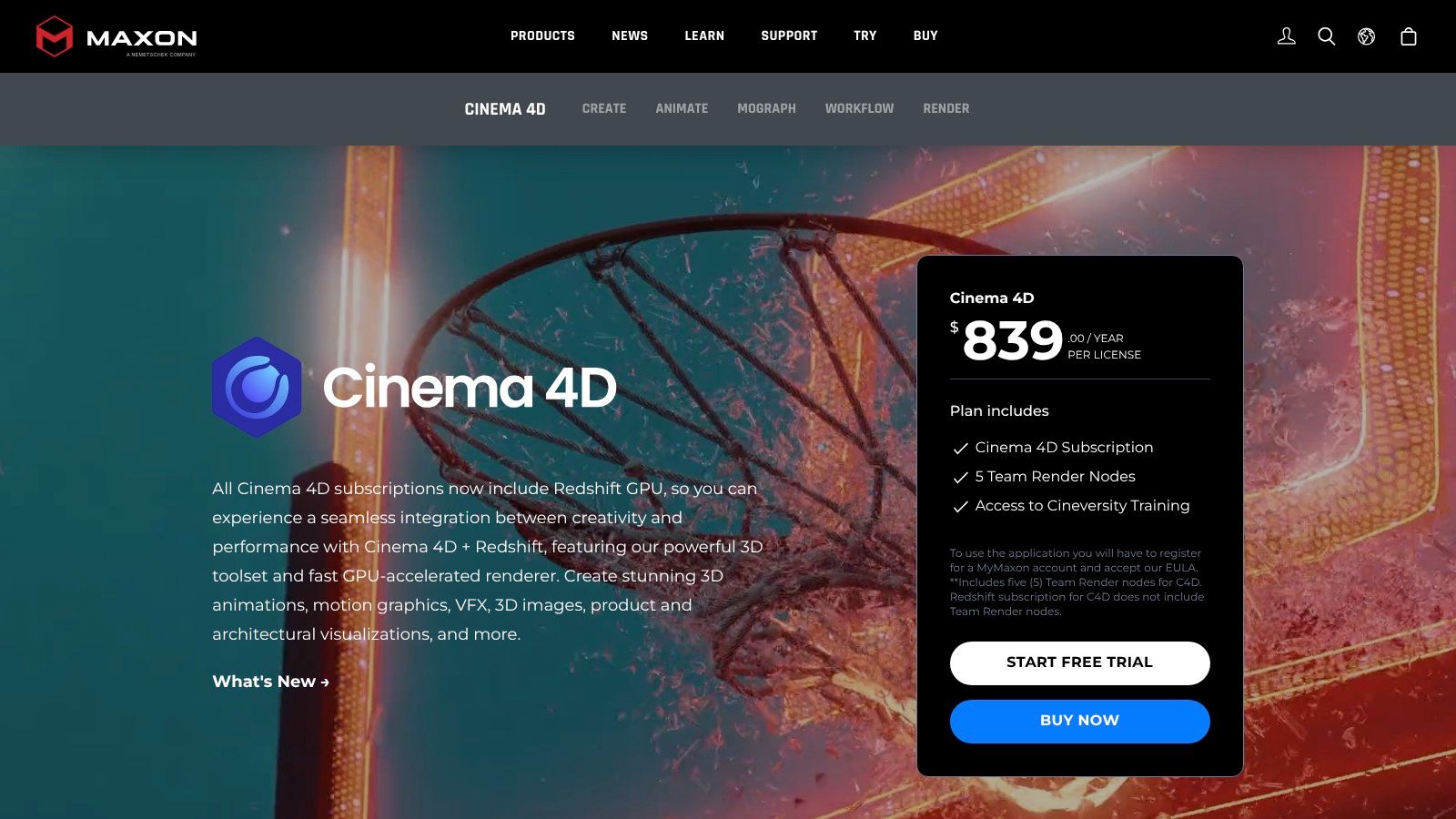 Maxon (Cinema 4D + Redshift; Maxon One)
