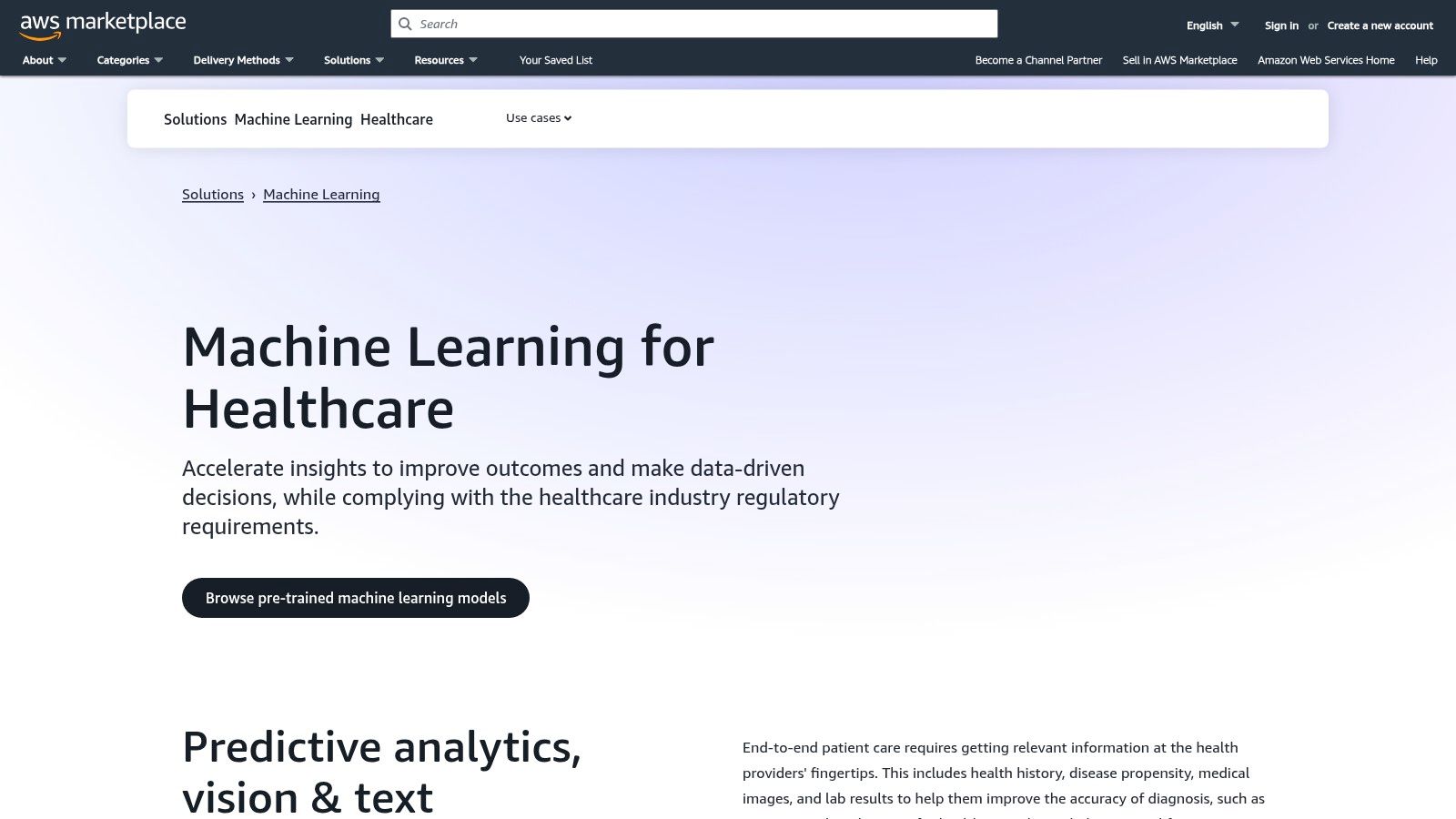AWS Marketplace – Healthcare & Life Sciences AI