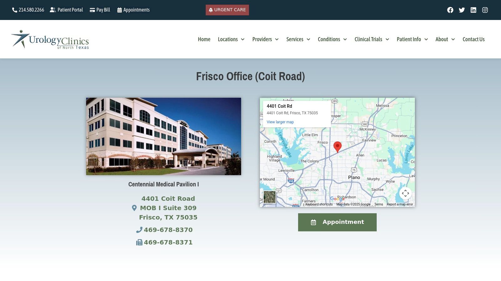 Urology Clinics of North Texas – Frisco (Coit Rd)