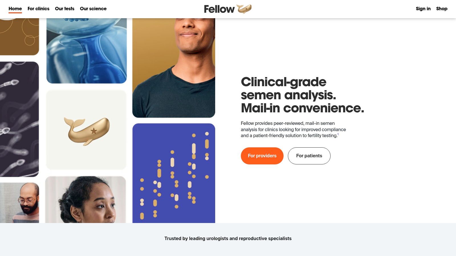 A Fellow at-home semen analysis kit and packaging