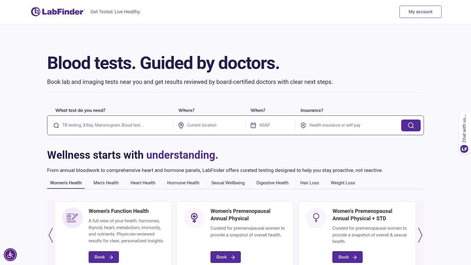 LabFinder (online booking/aggregator)
