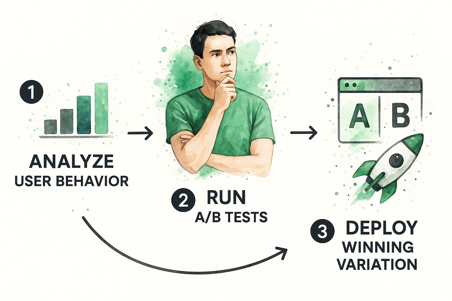 Met behulp van A/B-testsoftware creëer je een nieuwe versie van je pagina