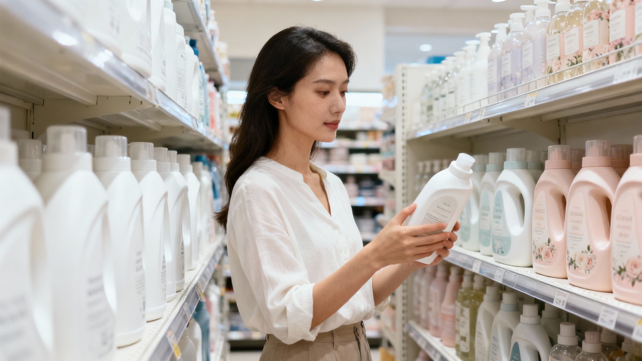 A display of elegantly packaged Active Scent laundry products, highlighting their luxurious and minimalist design.