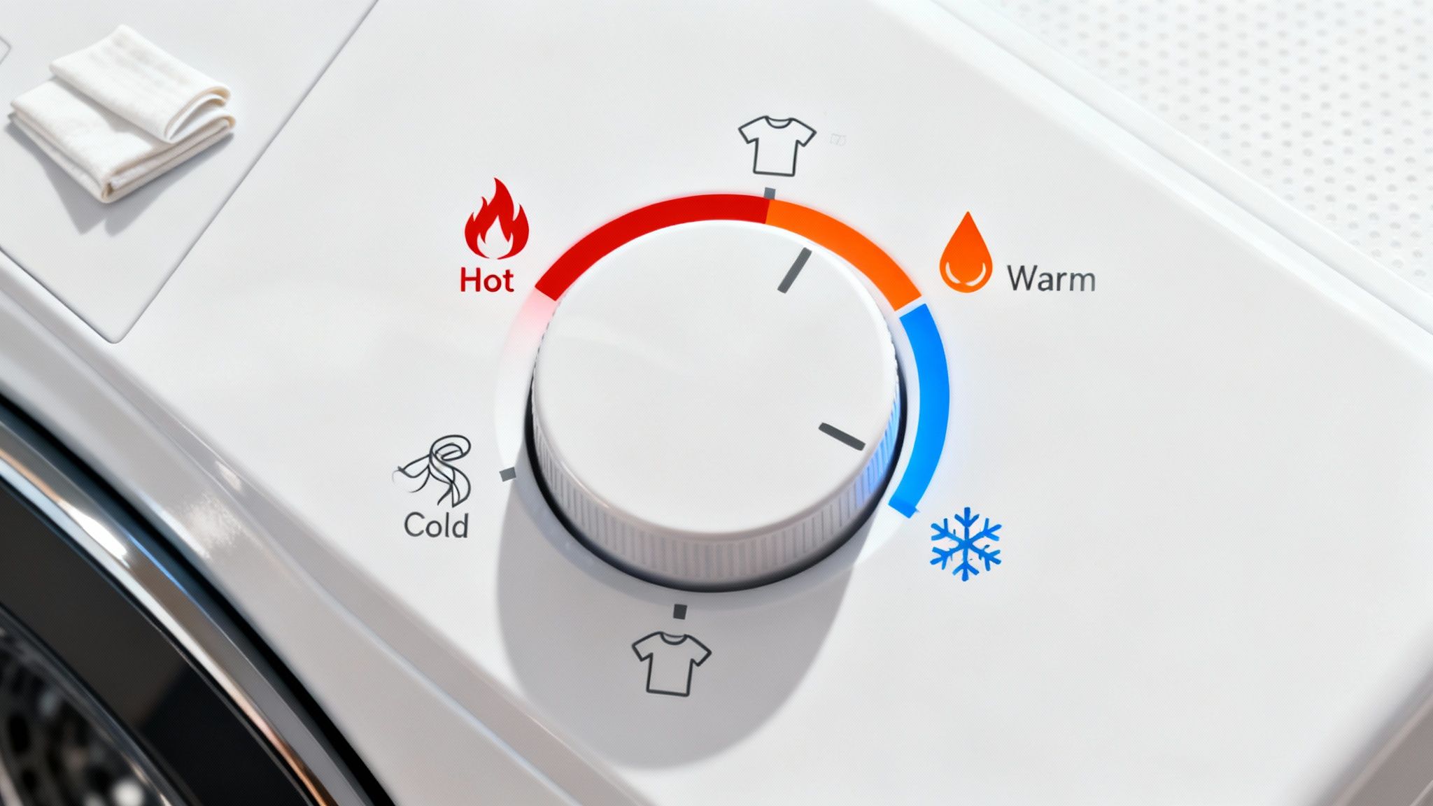 White laundry basket with clean clothes