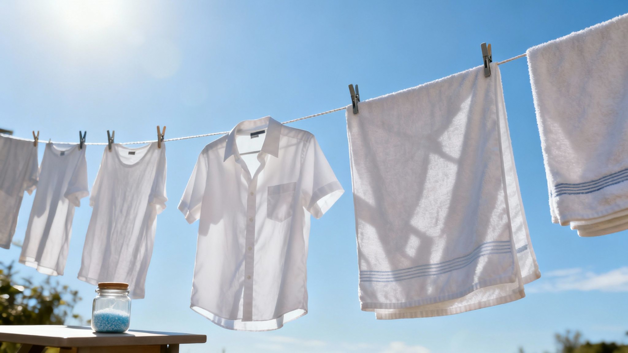 Well-organized closet with clothes neatly hung and folded, showing good airflow.