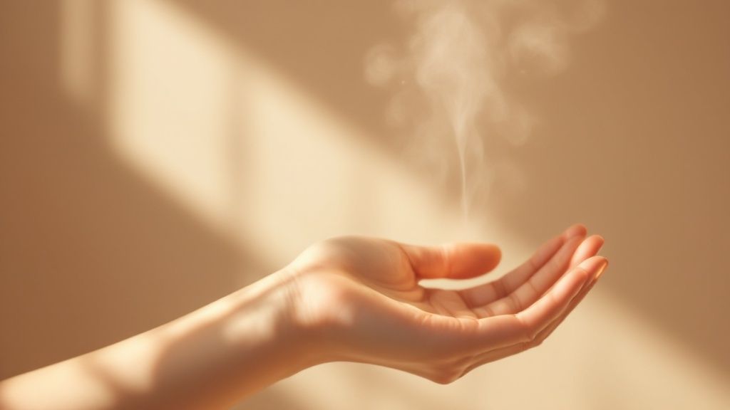 An artistic depiction of a fragrance pyramid showing top, middle, and base notes.