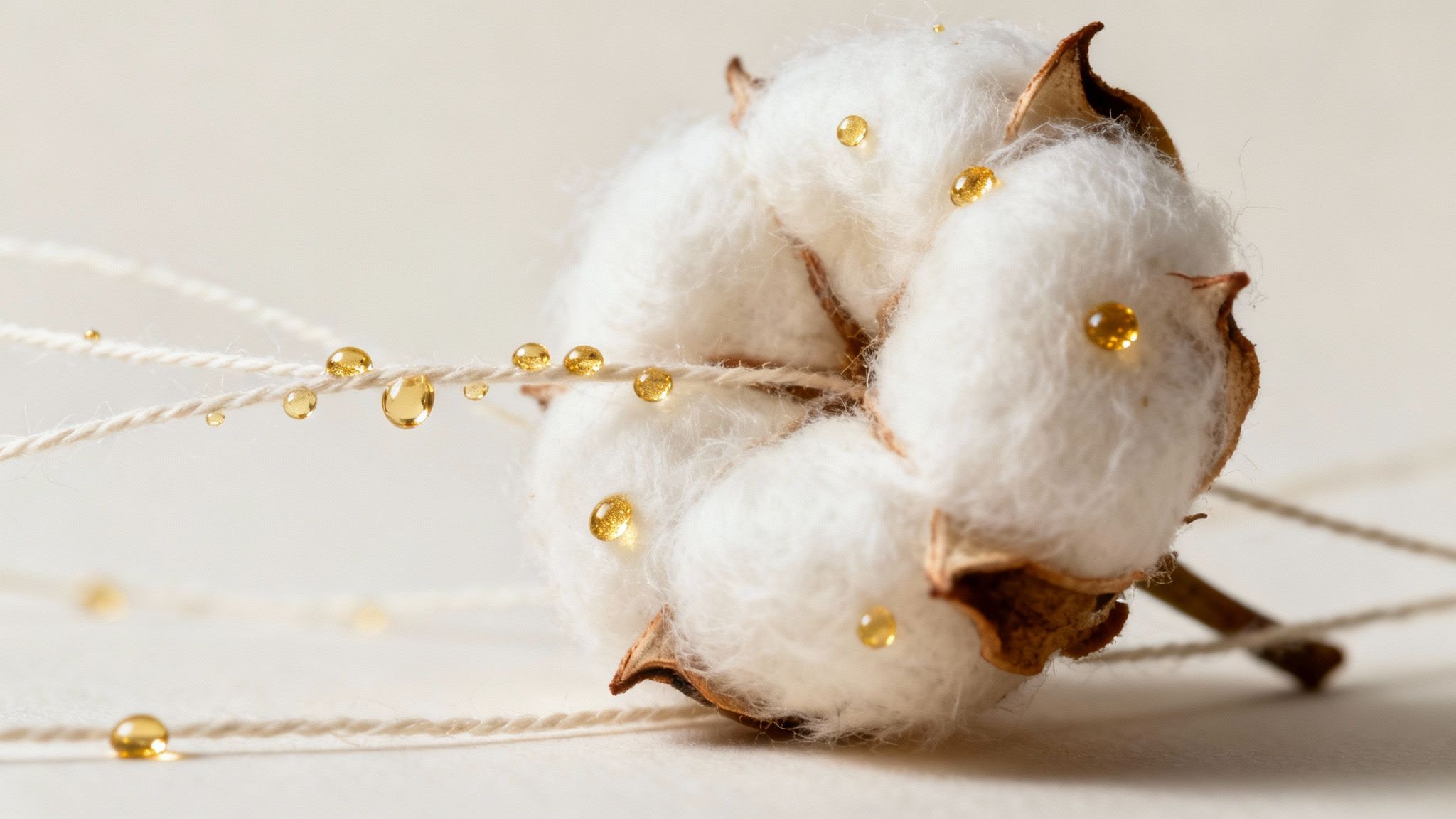 A microscopic view of fragrance molecules bonding with fabric fibers.