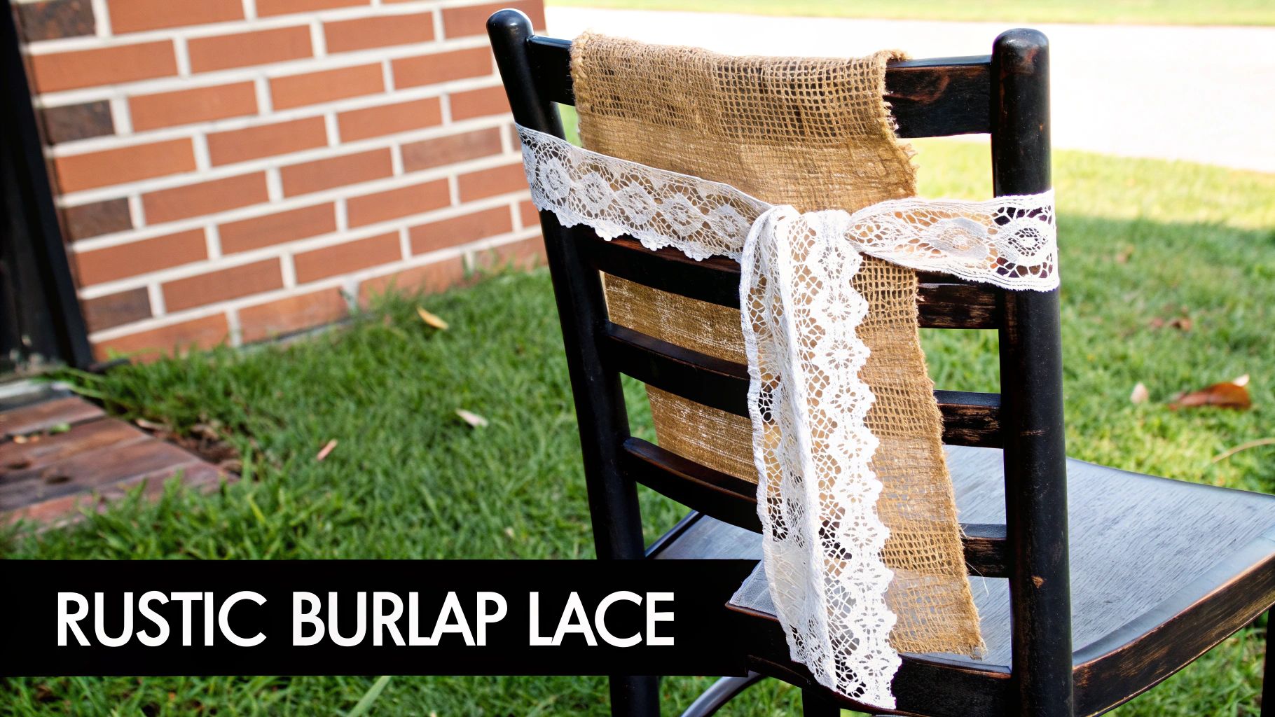 Rustic Burlap and Lace Chair Sashes