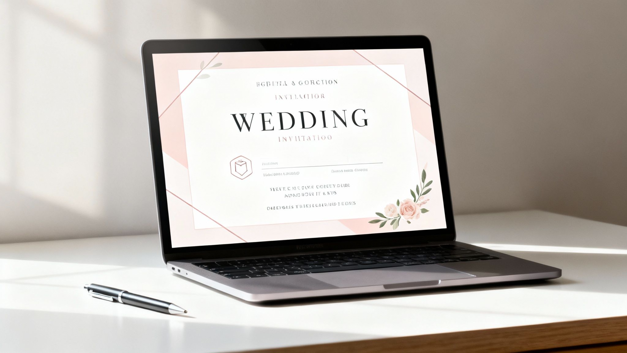 Elegant wedding invitations and stationery arranged neatly.