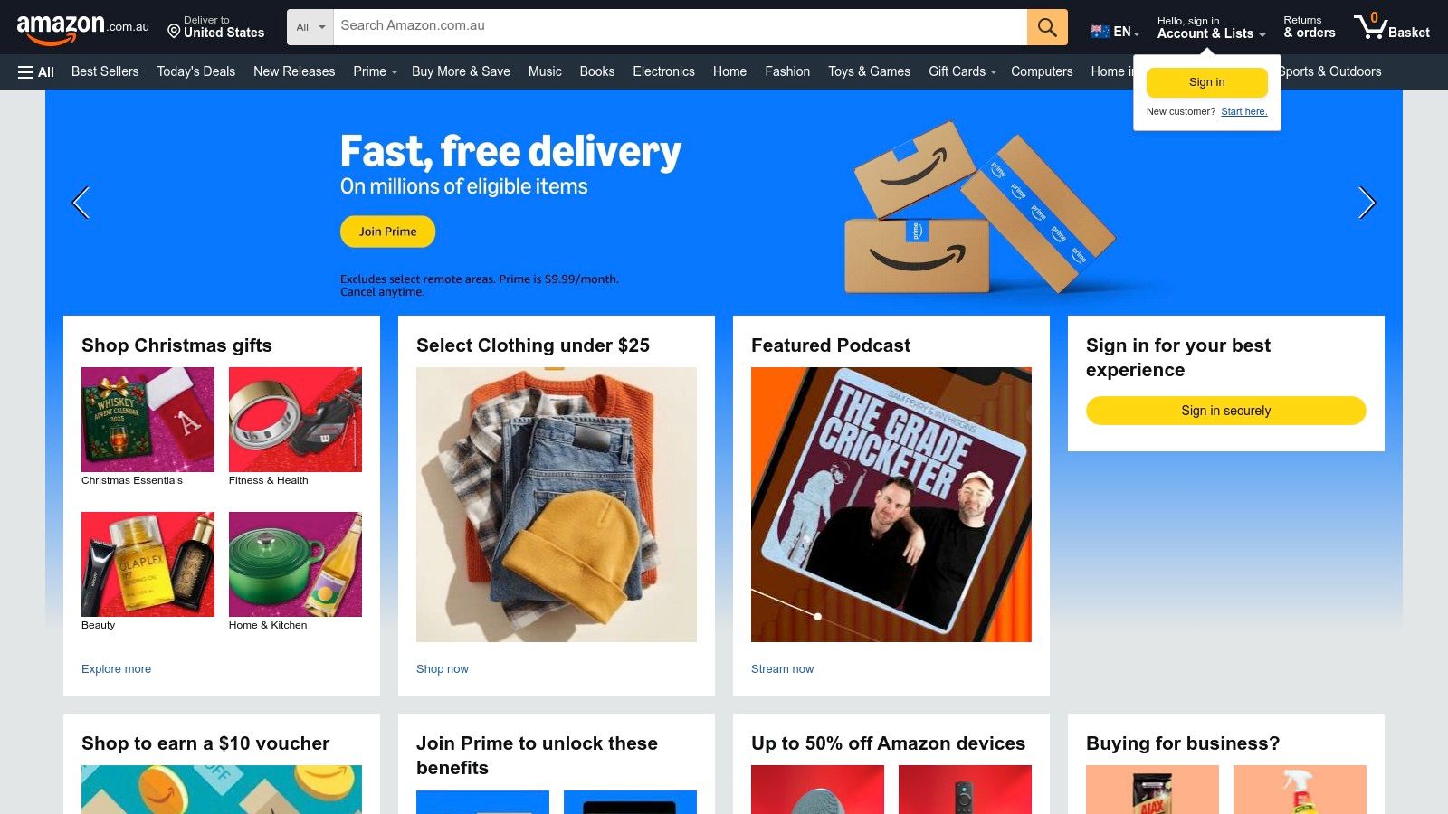 Amazon Australia (Amazon.com.au Gift Cards)