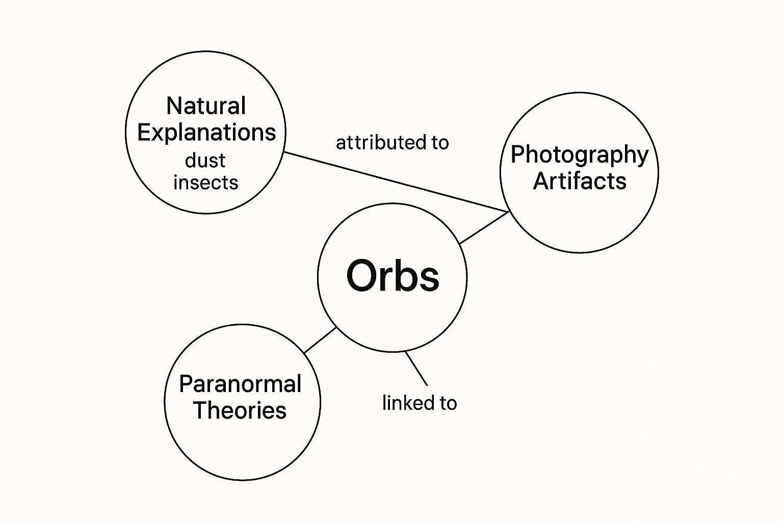 Diagram of the three main possibilities of orbs