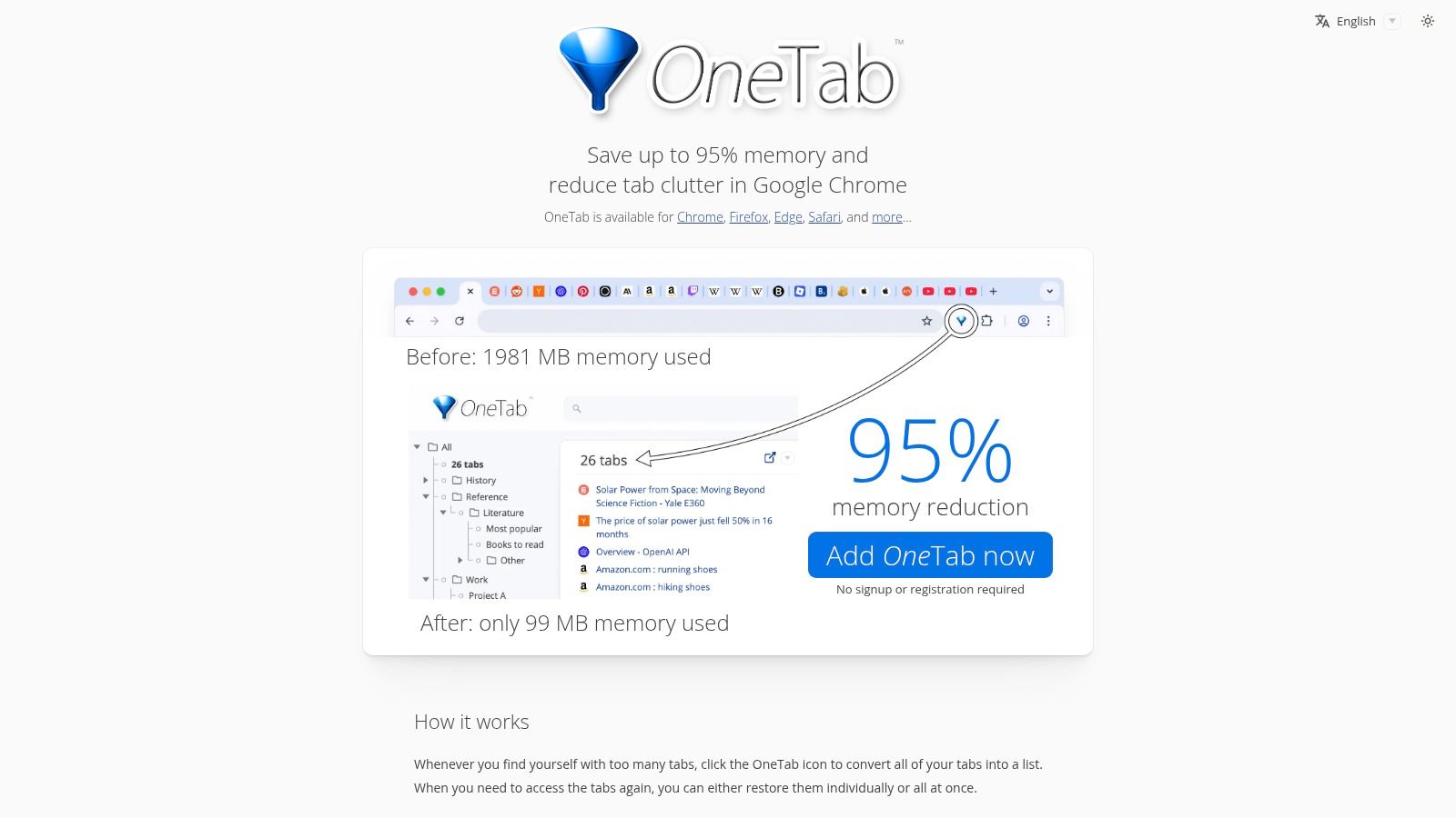 OneTab – Tab Manager