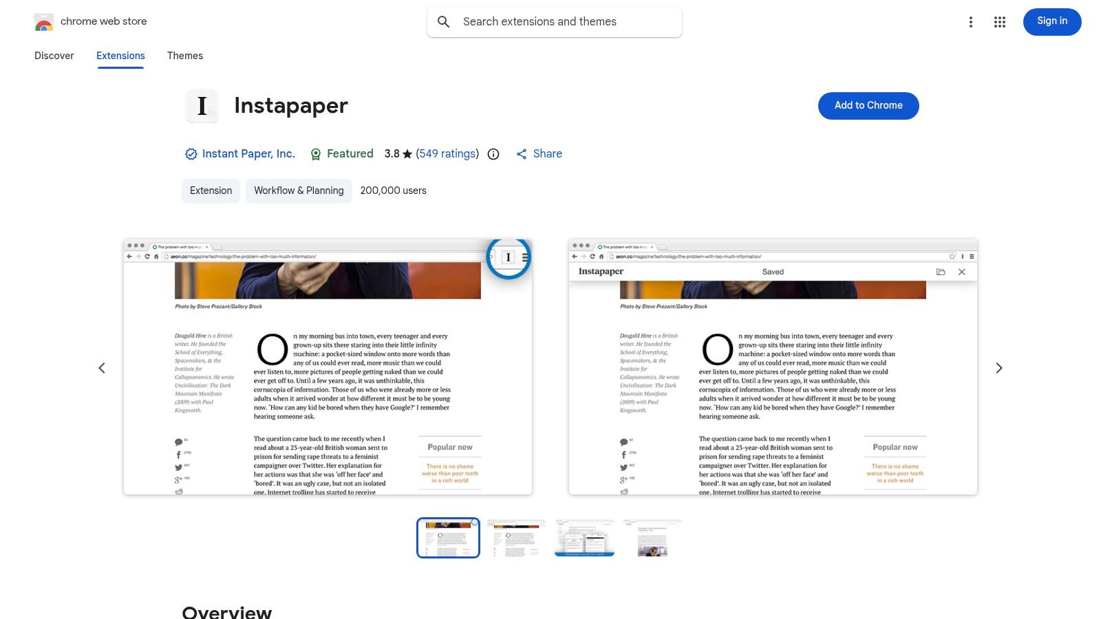 Instapaper – Save-to-Read-Later