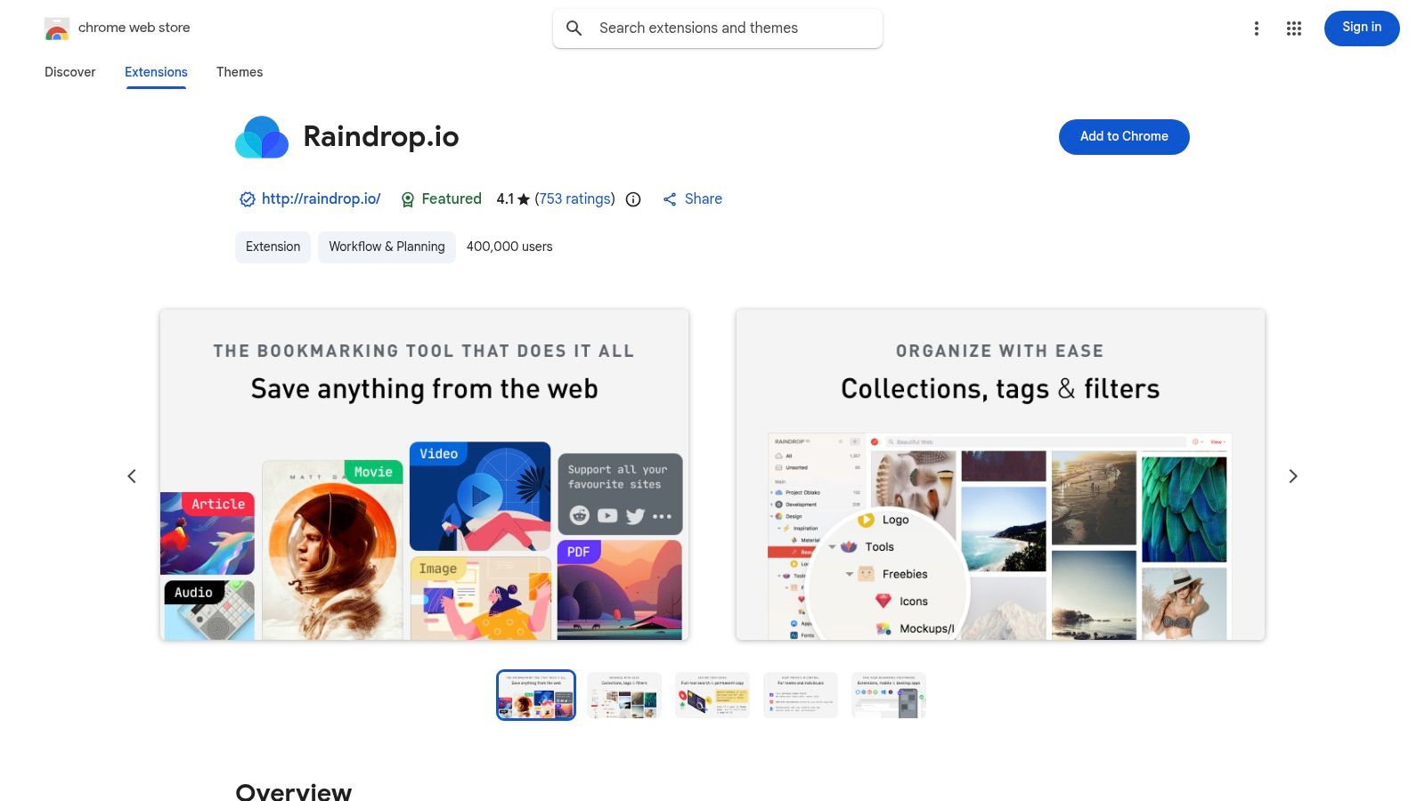 Raindrop.io – Bookmark & Knowledge Manager