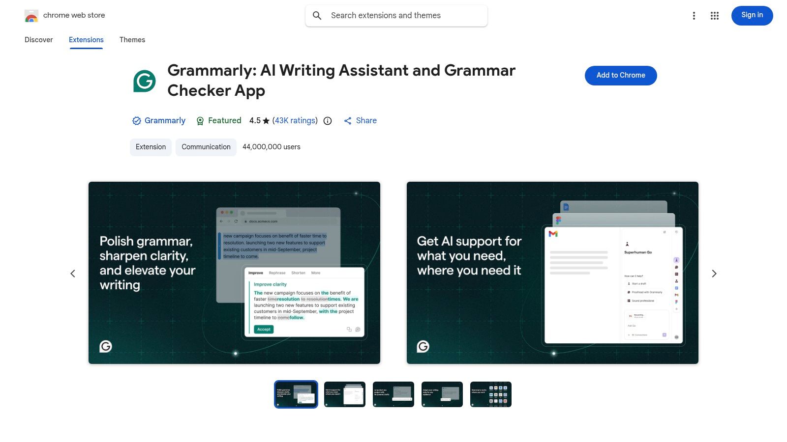 Grammarly (Chrome extension)