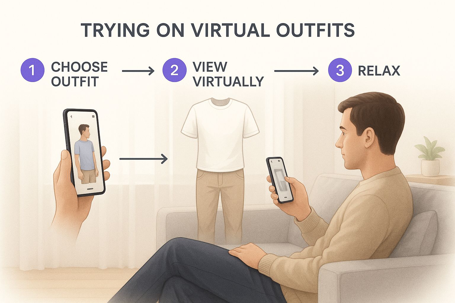 Infographic about virtual try on clothes online