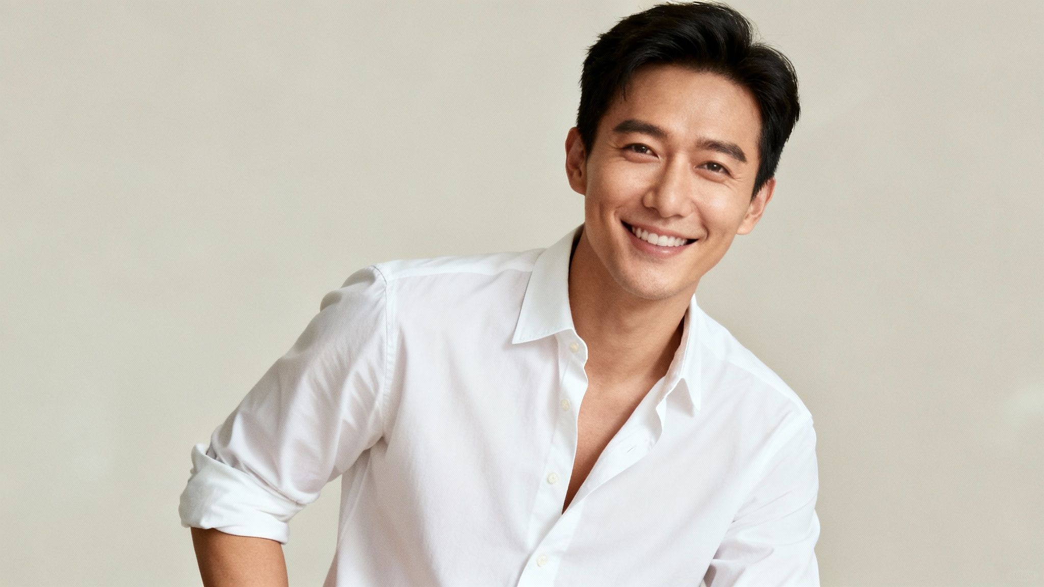 Crisp White Button-Down with Rolled Sleeves