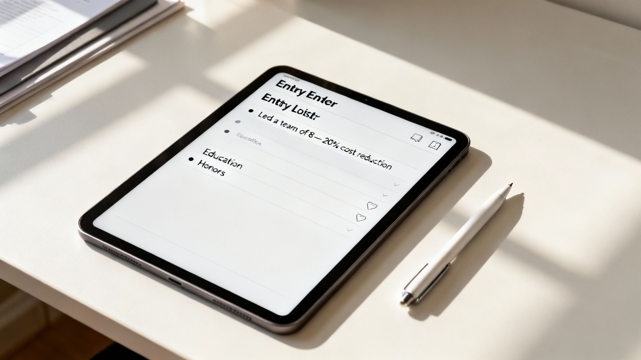 Experience and education example