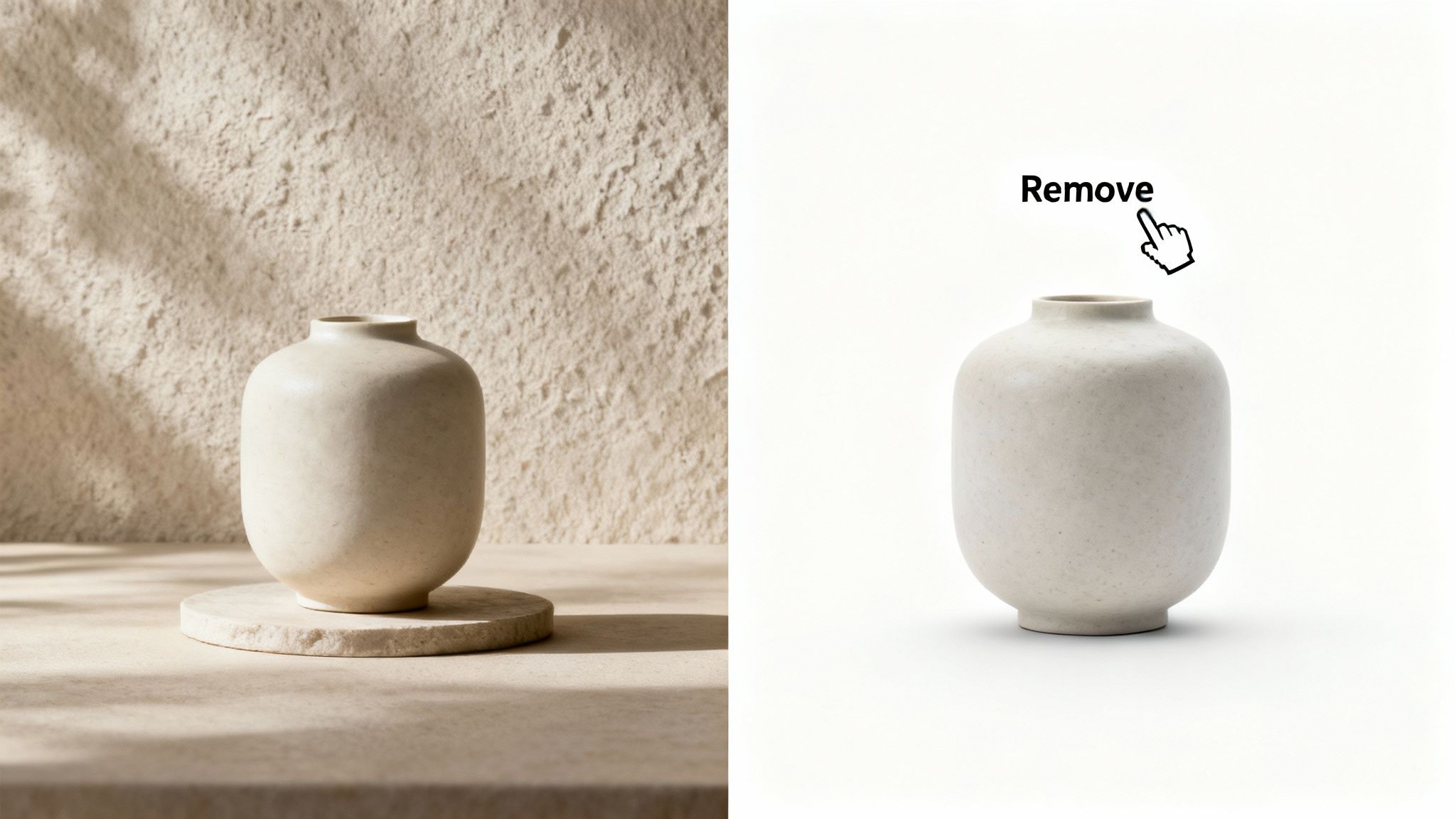 A product photo of a blue sneaker instantly transformed with a clean, white studio background using AI.