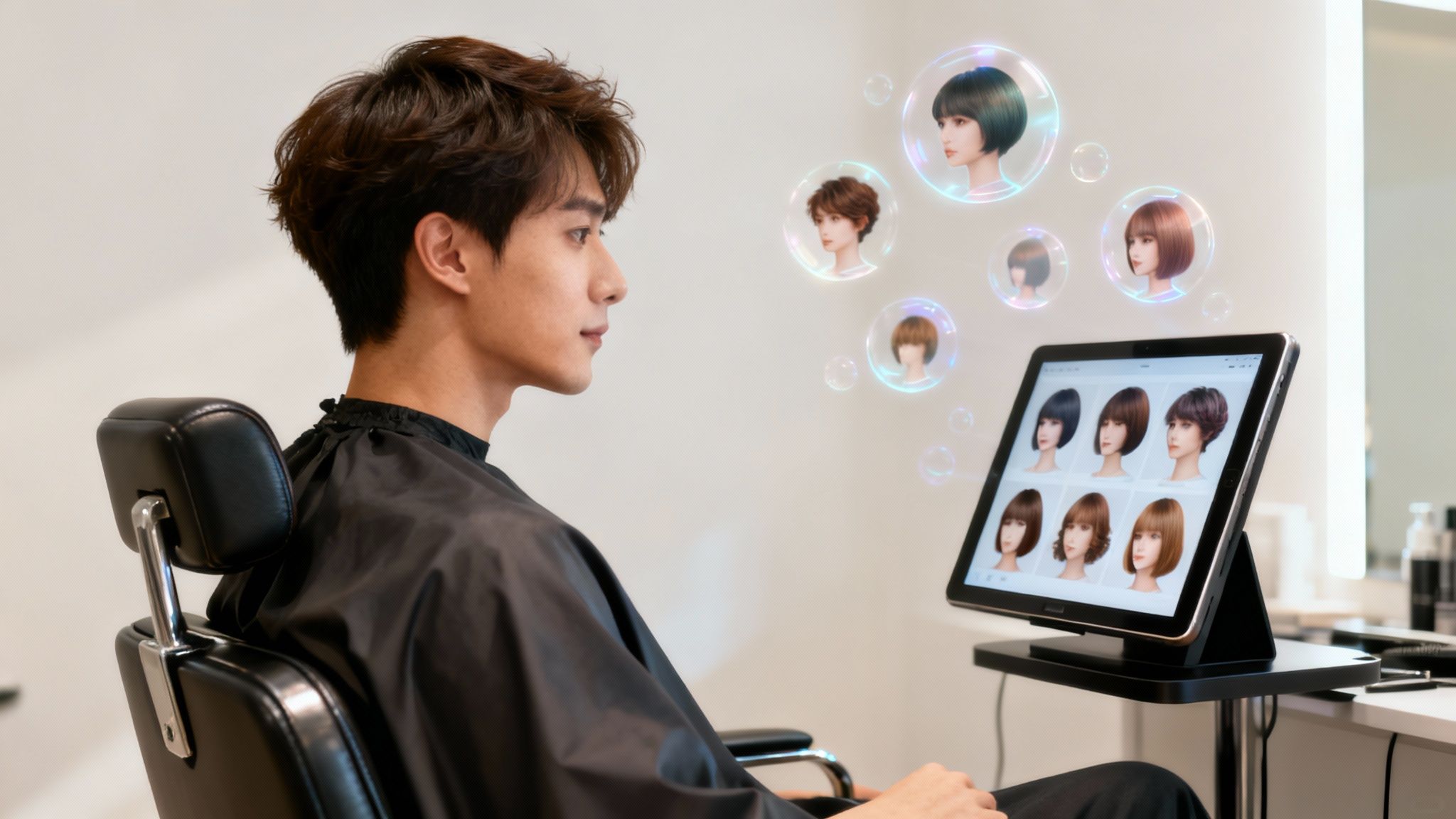 A woman with long, flowing brown hair, smiling gently.