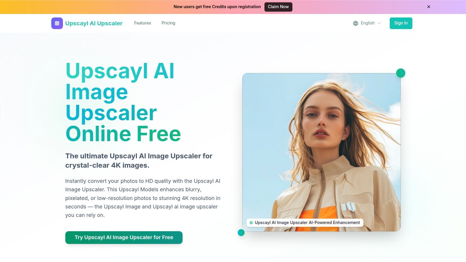 A screenshot of the Upscayl desktop application interface, showing an image being upscaled with options for model selection and output settings.