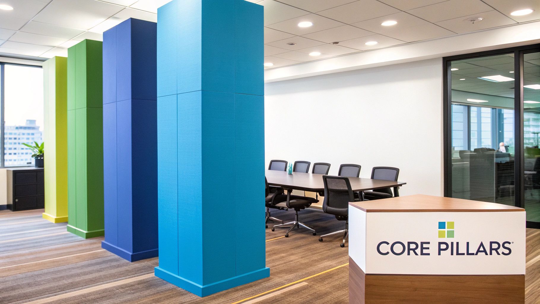 A team collaborating around a table, illustrating the pillars of a powerful training program.