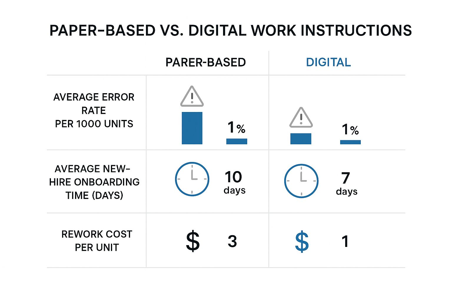 Infographic about work instructions for manufacturing
