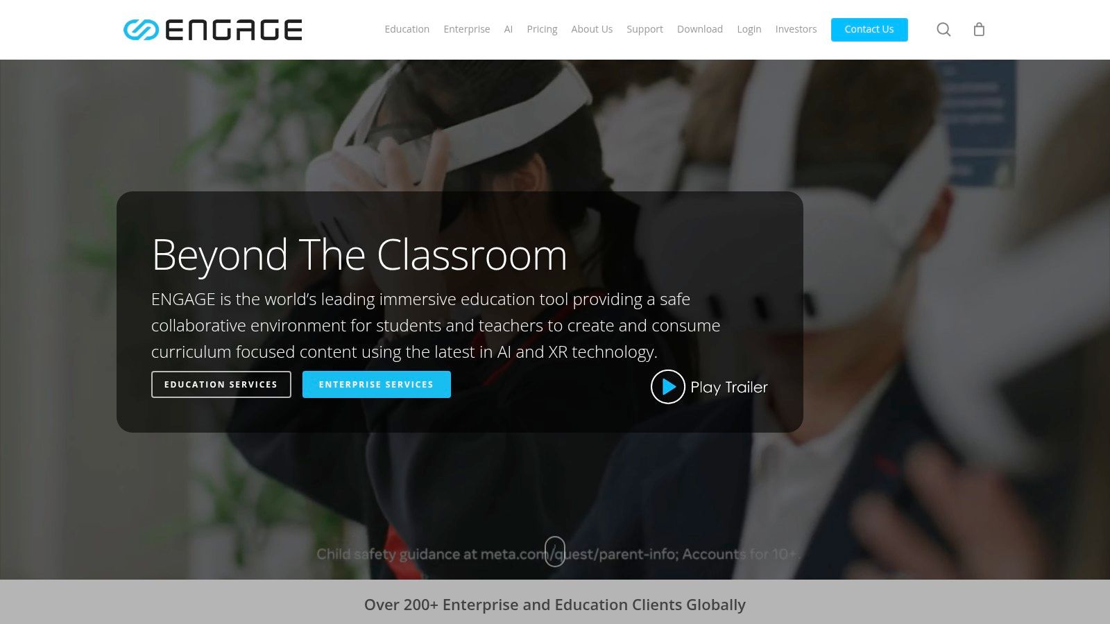 ENGAGE XR (virtual learning platform for classes, labs, field trips)