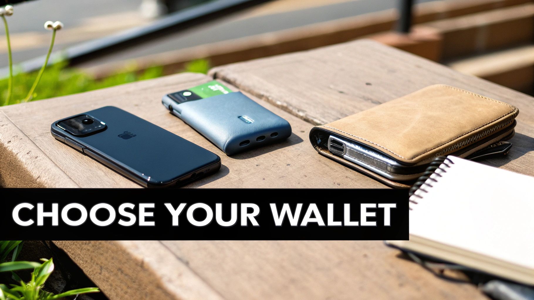 Person holding a smartphone displaying a crypto wallet interface