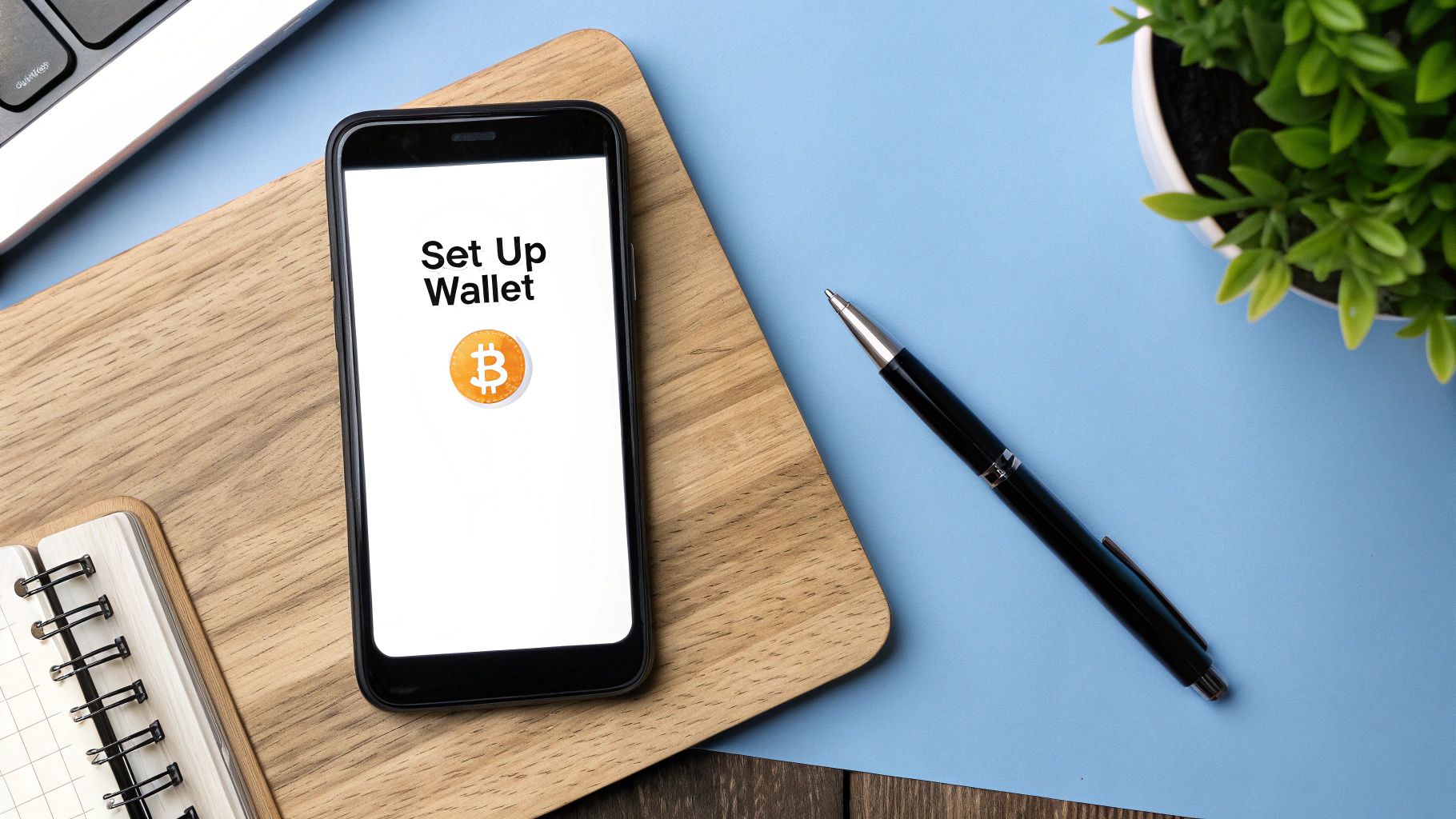 Two people planning a Bitcoin transfer on a laptop and tablet
