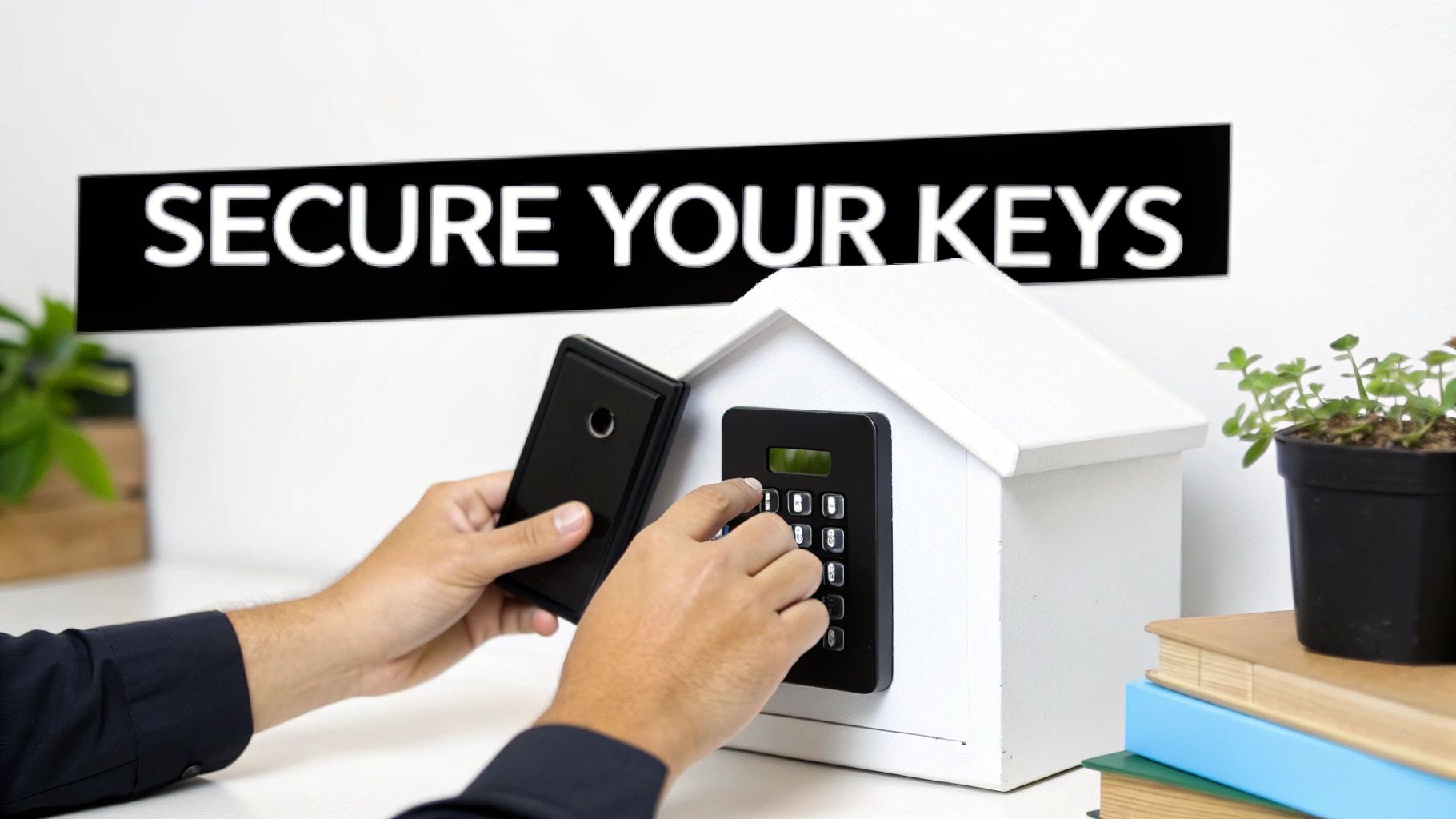 Person securing a digital vault on a screen, symbolizing wallet security.