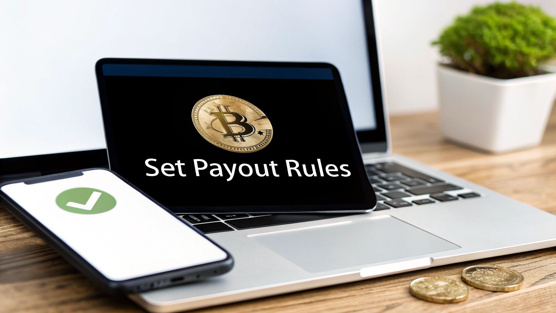 A dashboard showing automated payout settings, symbolizing a customized cash-out strategy.