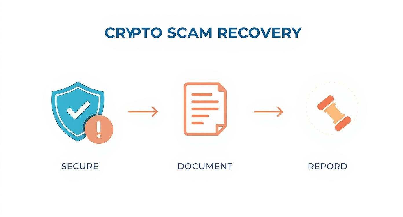 Infographic about crypto scam recovery