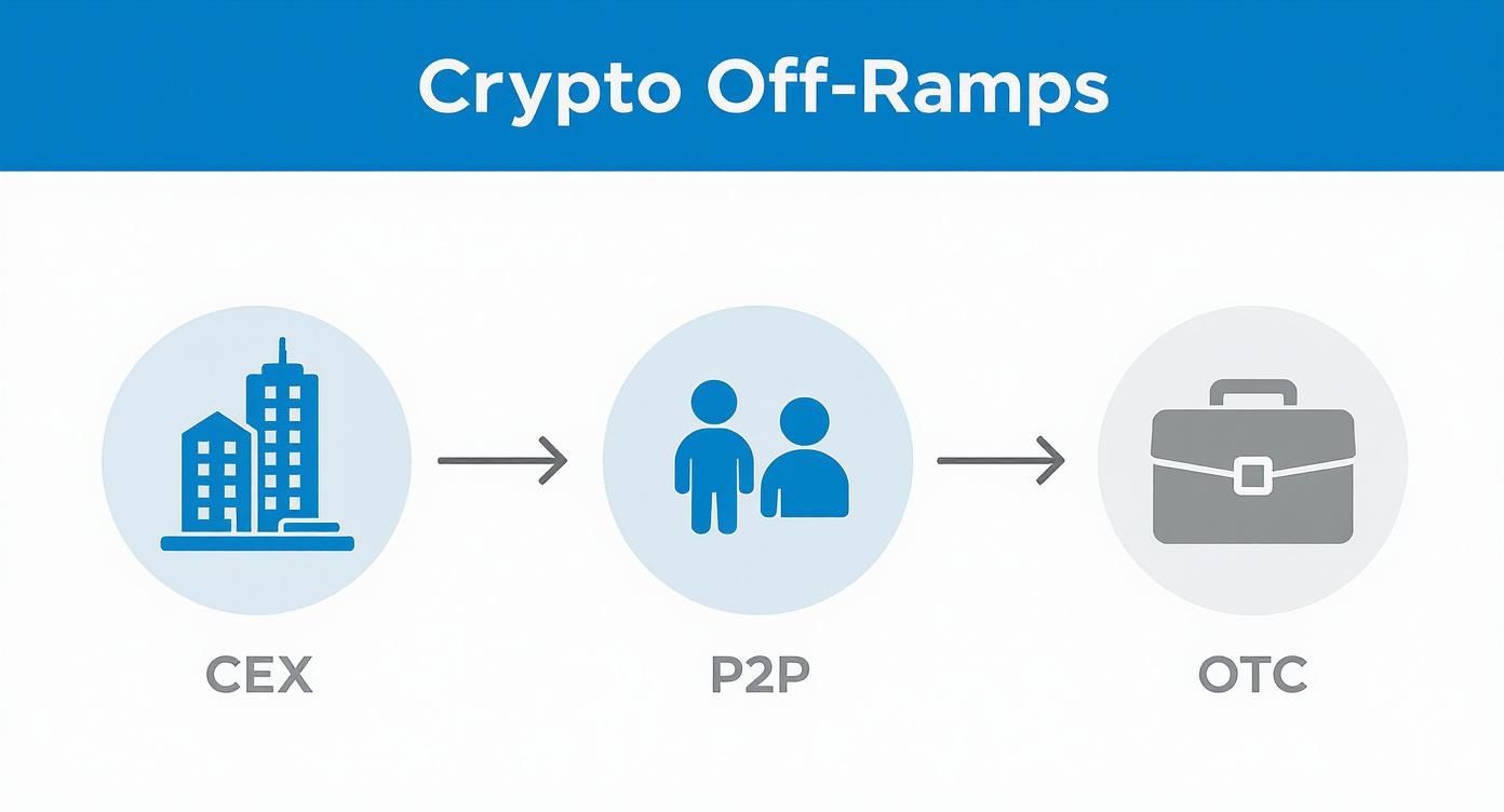 Infographic about how to cash out crypto