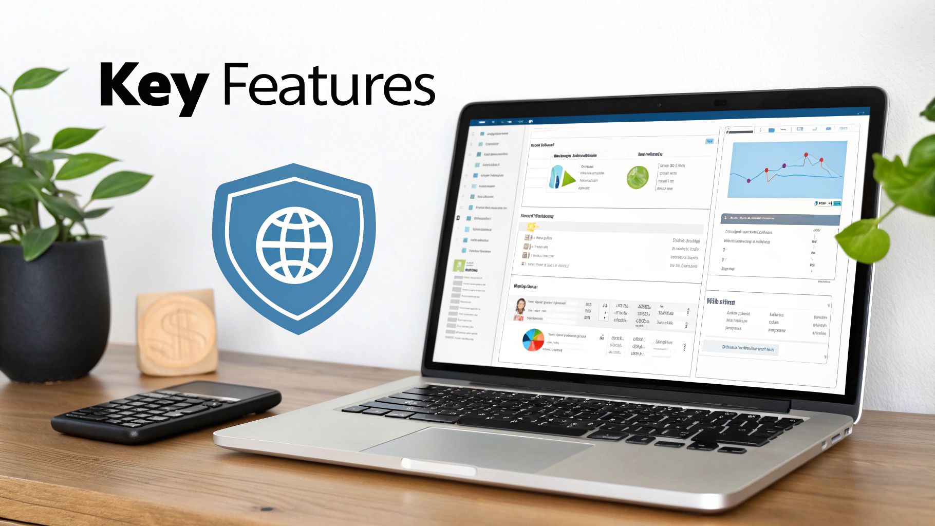 A person using a laptop with charts and graphs on the screen, illustrating analytics from a digital payment solution.