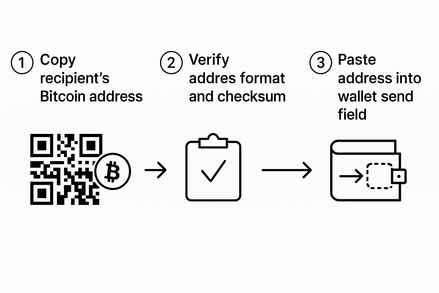 Infographic about how to transfer bitcoins