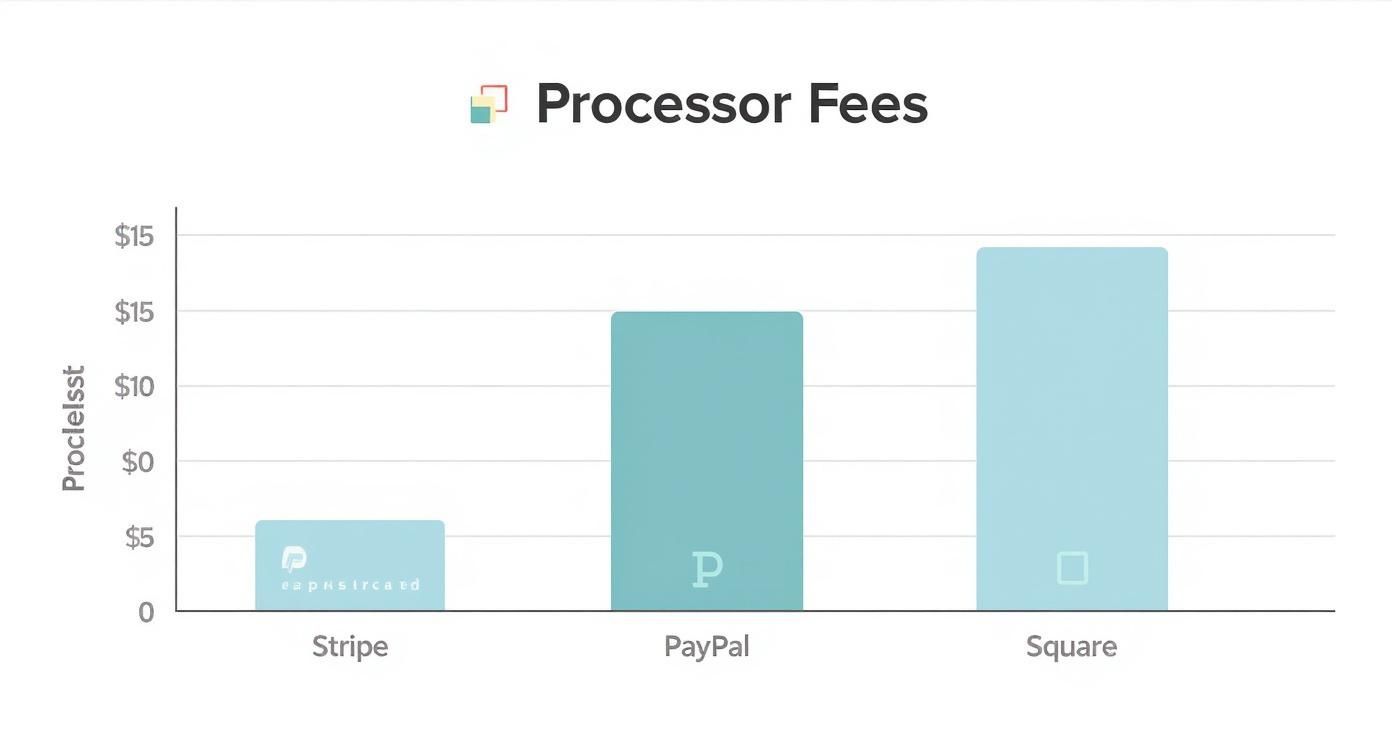 Infographic about payment processing fees comparison