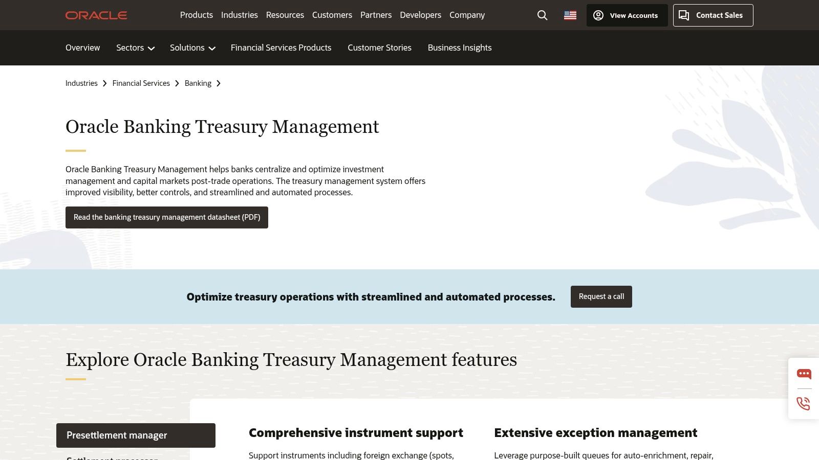 Oracle Treasury Management