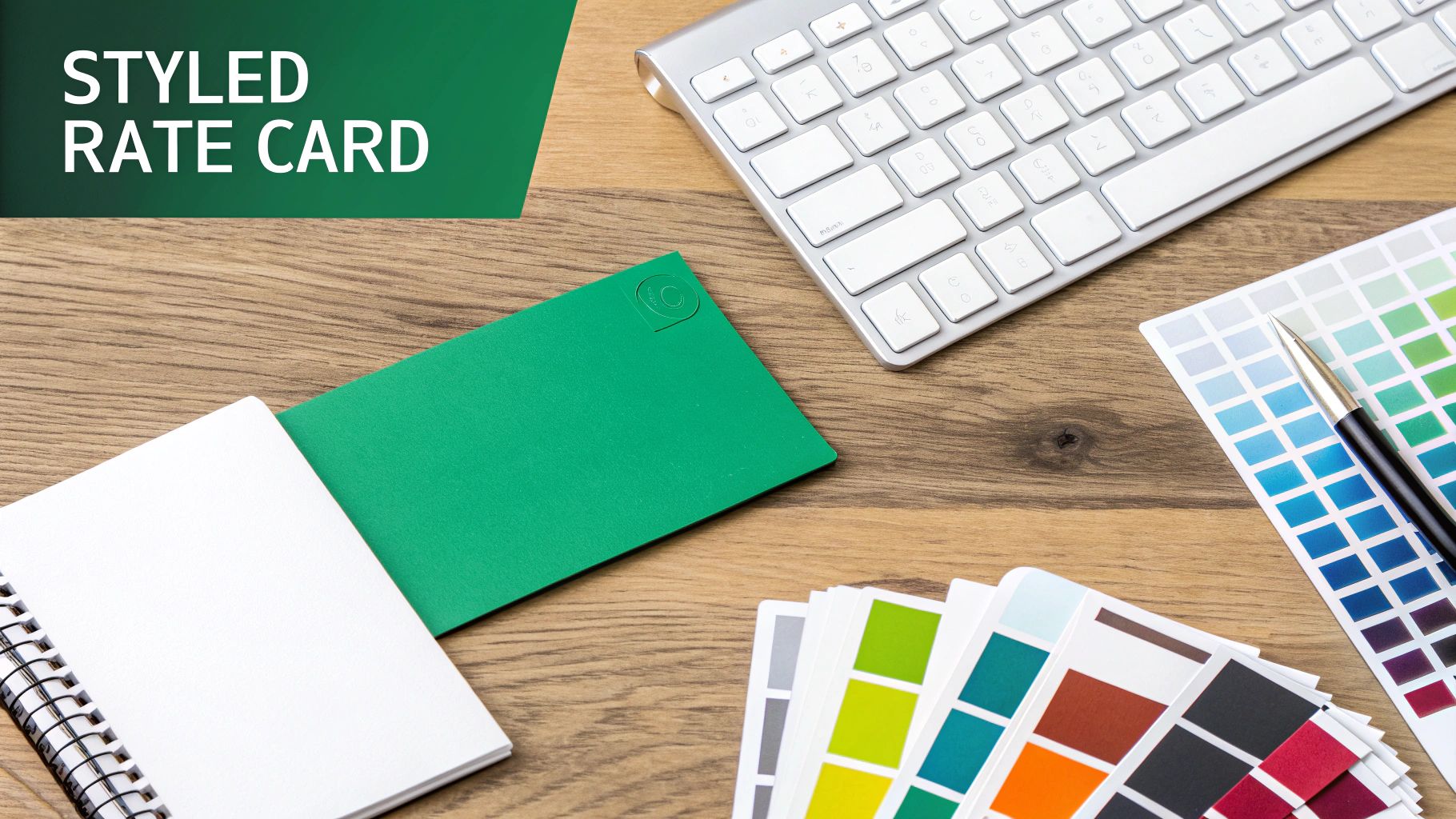 A professional influencer rate card template design on a laptop screen