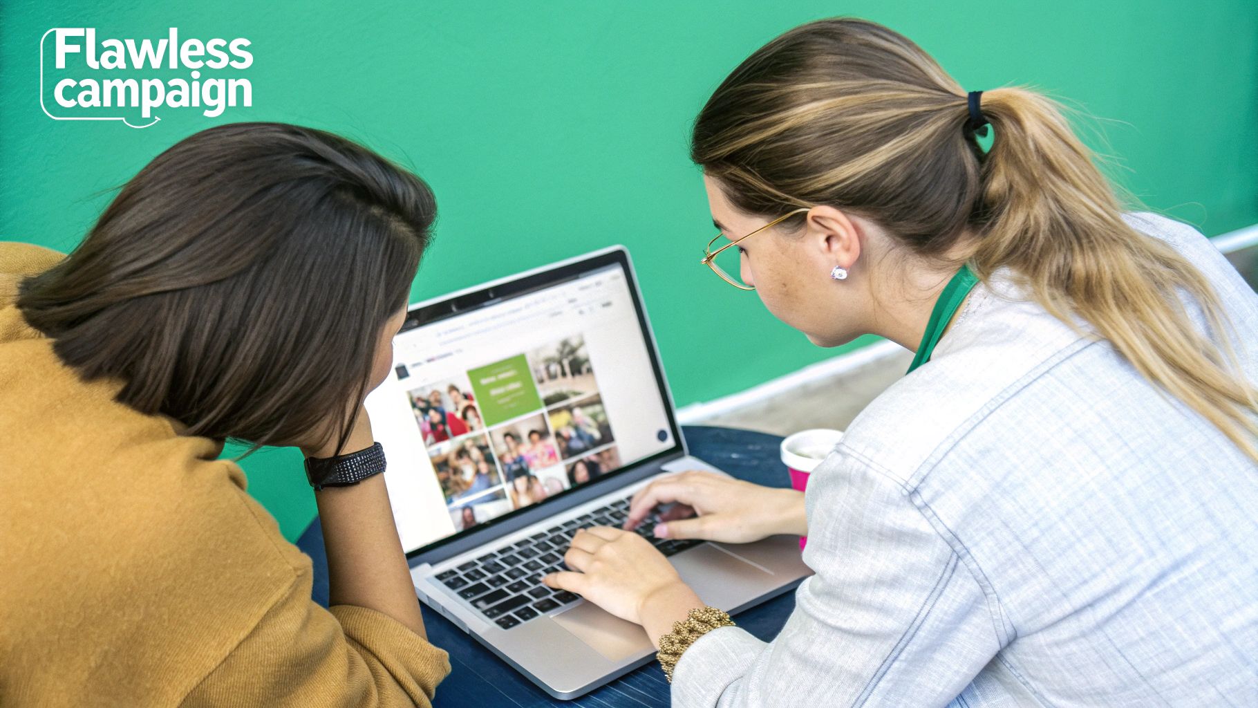 A person's hands holding a phone, with an Instagram profile being edited to optimize it for new visitors.